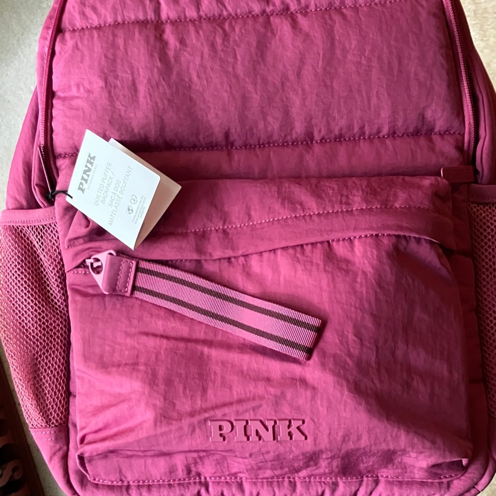 PINK Victoria's Secret Quilted Pink Backpack - Picture 5 of 5